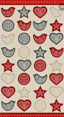 10 Yd Bolt Makower UK Cotton Nordic Scandinavian Holiday Pattern 1788