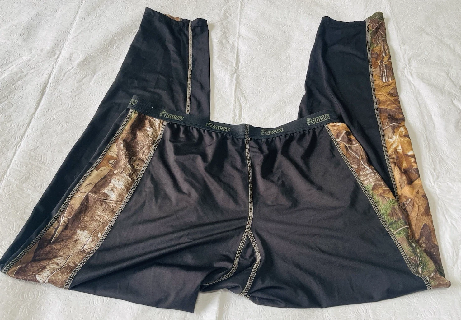 Rocky Long Base Layer Pants Men L (Camo Black Compression Polyester/Spandex