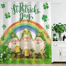St Patricks Day Shower Curtain Set for Bathroom, 72"W x 72"L Pack of 1 Green
