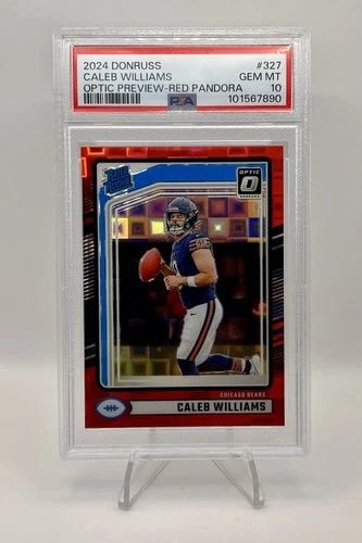 2024 Donruss - Rated Rookie Caleb Williams #327 Optic Preview Red Pandora PSA 10