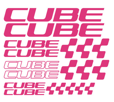 Cube MTB Aufkleber Set Pink   Hochwertige Fahrrad Sticker / Decals für Rahmen