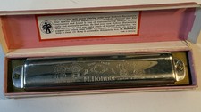 Vintage Red M Hohner Marine Band Harmonica No. 364 - Germany
