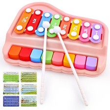 Baby Piano Xylophone Toy for Toddlers Age 1-3, Montessori Musical Toy Double ...