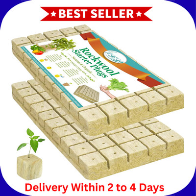 100pc 1 Inch Rockwool Cubes Seed Starter Plugs Hydroponics Grow Stonewool Medium