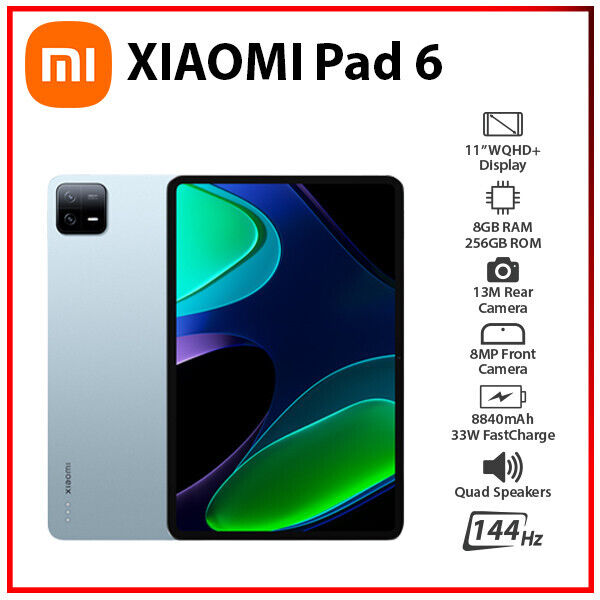 Xiaomi Pad 6 (256GB+8GB, Mist Blue, Global Version) - Tech Cart