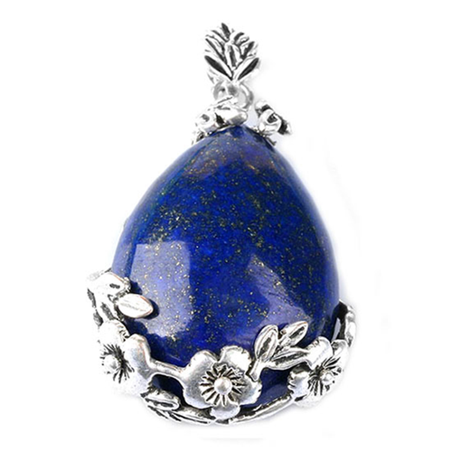 Pendentif Lapis Lazuli Naturel - Collier Homme Ou Femme Avec Cordon Offert - Pierre Bleue, Forme Poignard