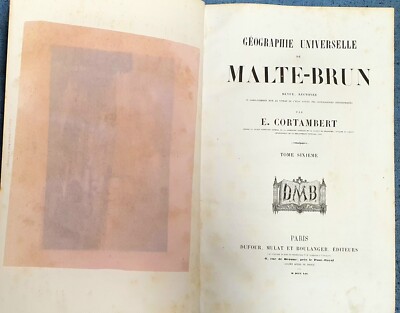 1859 Geography Universal Malte Brun Volume 6 Original Illustrated Antique Book