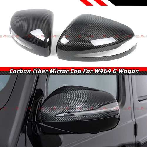 FOR 18-24 W463 G500 G550 G63 / 20-24 GLE GLS CARBON FIBER SIDE MIRROR COVER CAP