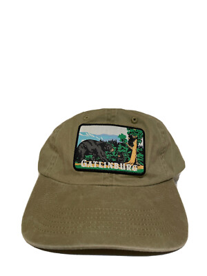 Vintage GATLINBURG Black Bear Patch Adjustable Hat Port Authority