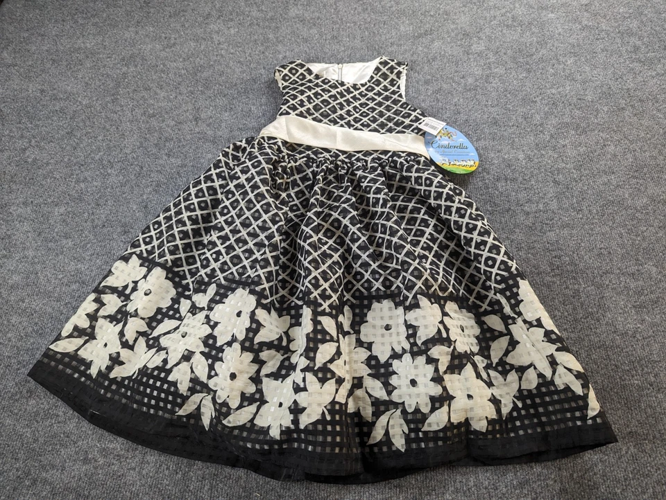 Золушка платье девочек 8 по особым случаям черный / белый бант с подкладкой платье новый с Ярлыками - Изображение 2 из 4