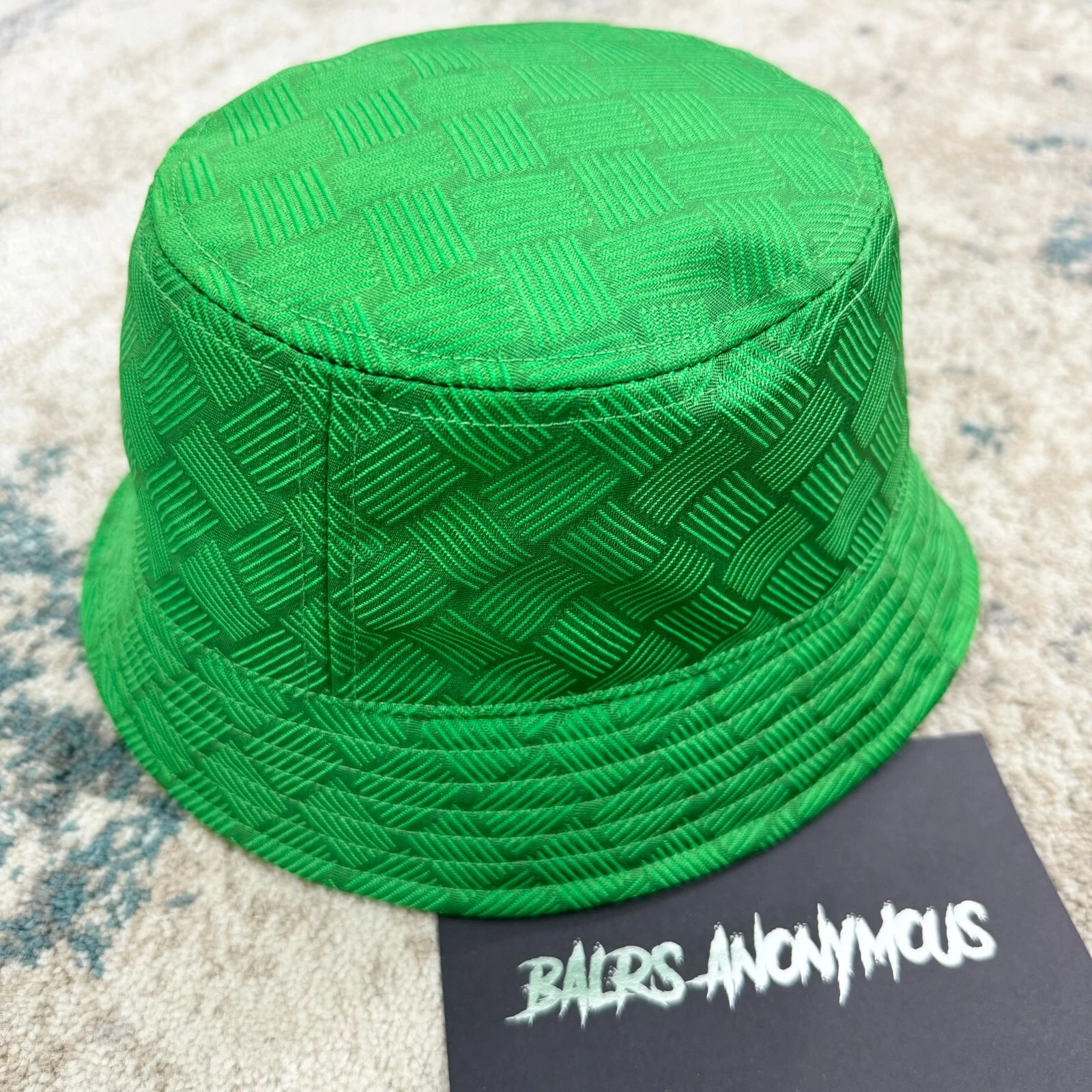 Bottega Veneta Intreccio Bucket Hat In Green RRP £380 / UK. S =