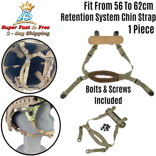 4 Points Tactical Helmet Nylon Chin Strap Bolts & Screws For MICH ACH