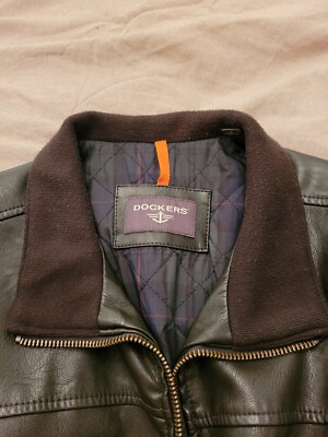 dockers brown leather jacket