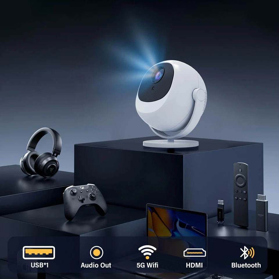 250" Display 1080P Projector 30000LMS 4K 3D 5G WiFi Bluetooth Video Home Theater - Image 3 of 4