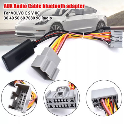 For Volvo S60 S80 V50 V70 Car Bluetooth Module AUX-IN Audio Cable Adapter Mic