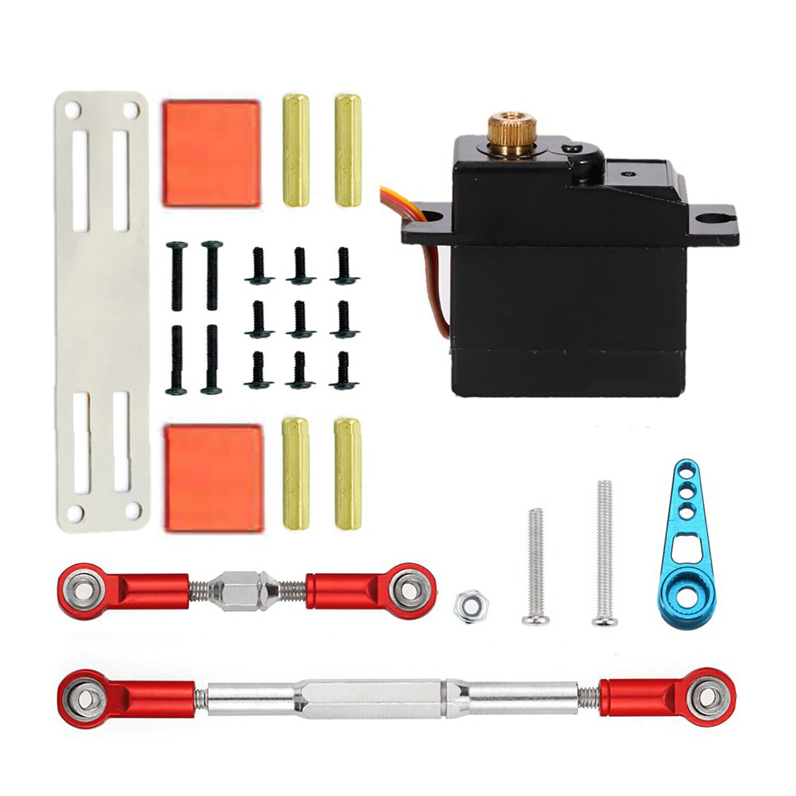 Metal Servo Arm Bracket & Steering Rod Kit for WPL C14 C24 RC Trucks