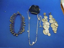 Lot of Belly Dancing Burlesque Jewelry - Bracelet, Belly Chain  Earrings.