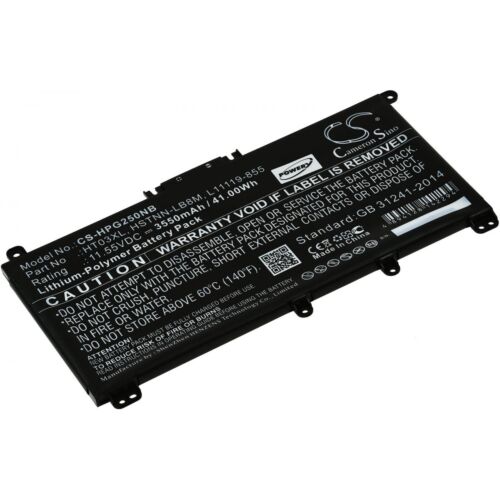 Battery for Laptop HP PAVILION 15-CW1105NG 11.55V 3600mAh/41.6Wh Li-Ion Black - Picture 1 of 3