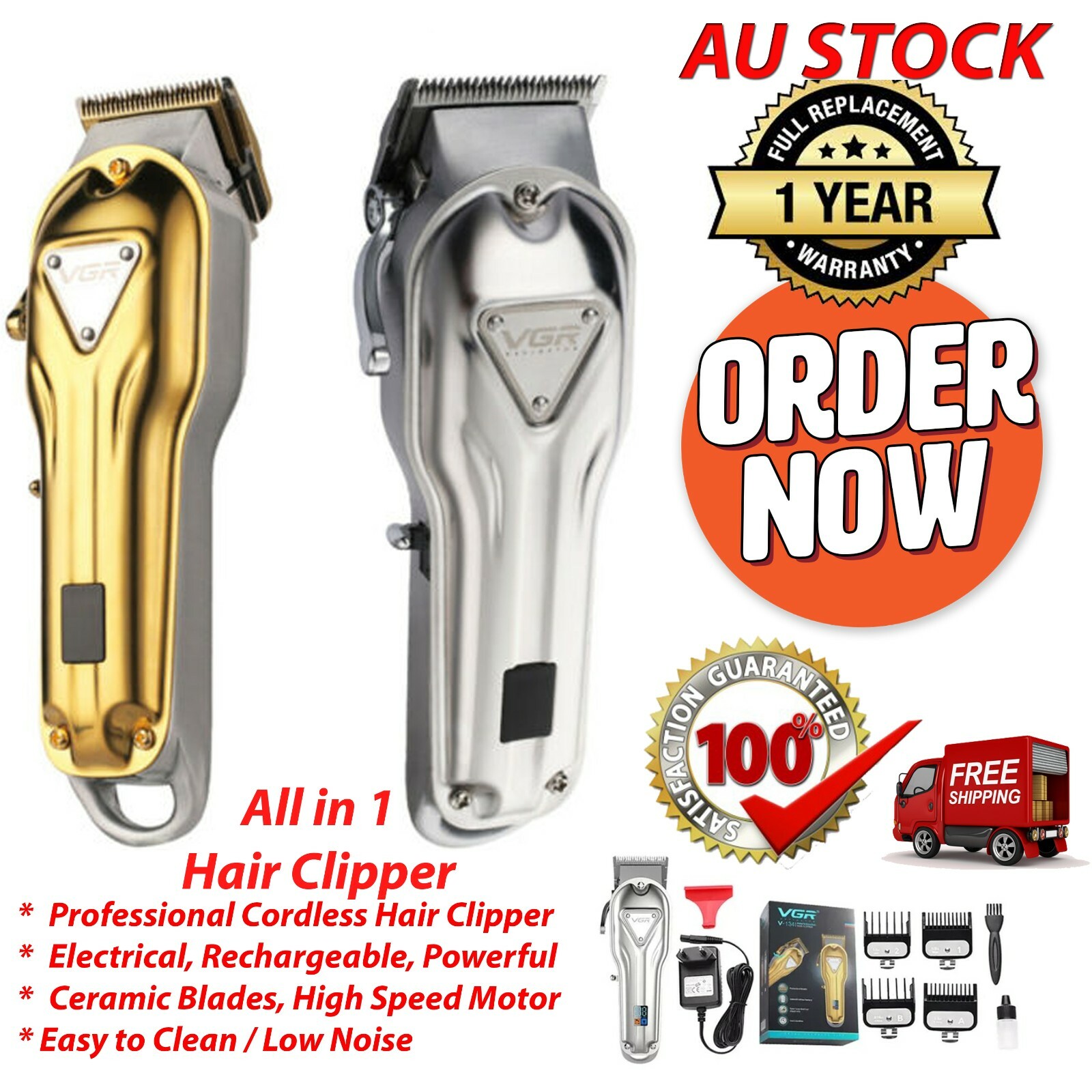 Clippers Razor Men Shaver Cordless Beard Trimmer Hair Cut Rechargeable Electric ...