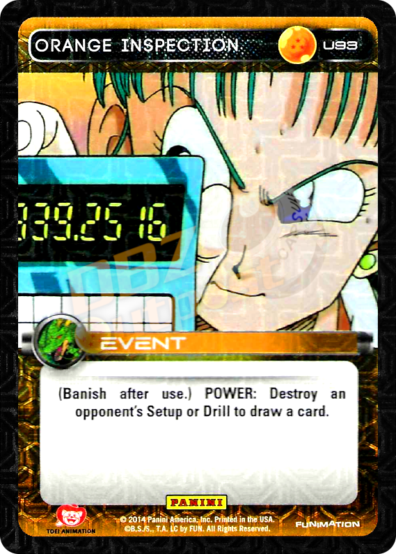 DBZ Dragon Ball Z TCG Card Panini Premiere U93 Orange Inspection