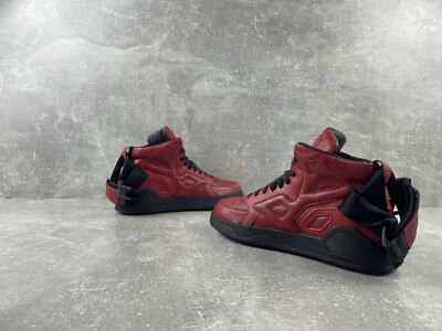 Marcelo Burlon Red Leather Devil Opium Hight Sneakers Shoes Size 