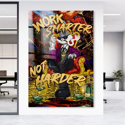 WANDBILD KANINCHEN MIT CHAMPAGNER , KUNST ACRYLGLAS , LEINWAND ,POSTER HOME DEKO