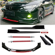 Front Bumper Lip Spoiler Splitter Rear Lip Side Skirt For Honda Civic Hatchback