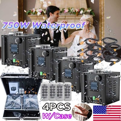 Waterproof Cold Spark Machine 750W DMX Stage Effect Firework DJ Event Party&Case