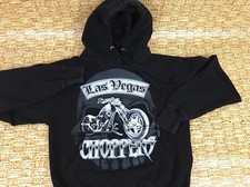 Choppers Motorcycle Las Vegas Skull Black Hoodie Sweatshirt Men's Size S Small