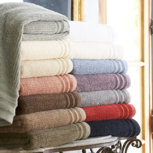 Peacock Alley Hudson Stripe Ribbed Cotton Towels