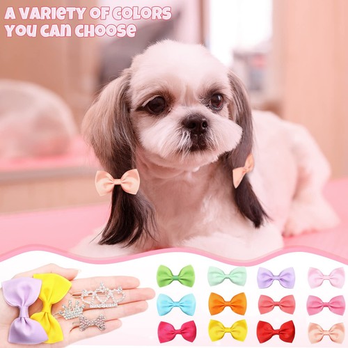 29 Pcs Dog Hair Bows 12 Pairs Dog Hair Bows with Clips and 5 Pcs Tiara Crown ... - Picture 5 of 7