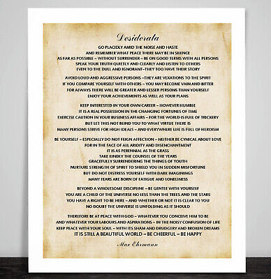 Desiderata By Max Ehrmann Poem Quote Fabric Print You Are A Child Of Universe Ebay