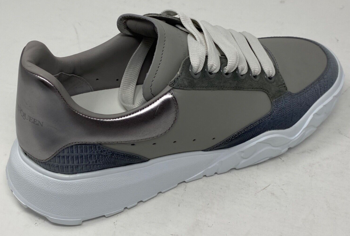 $650 Men's Alexander McQueen Court Trainer Sneakers Grey