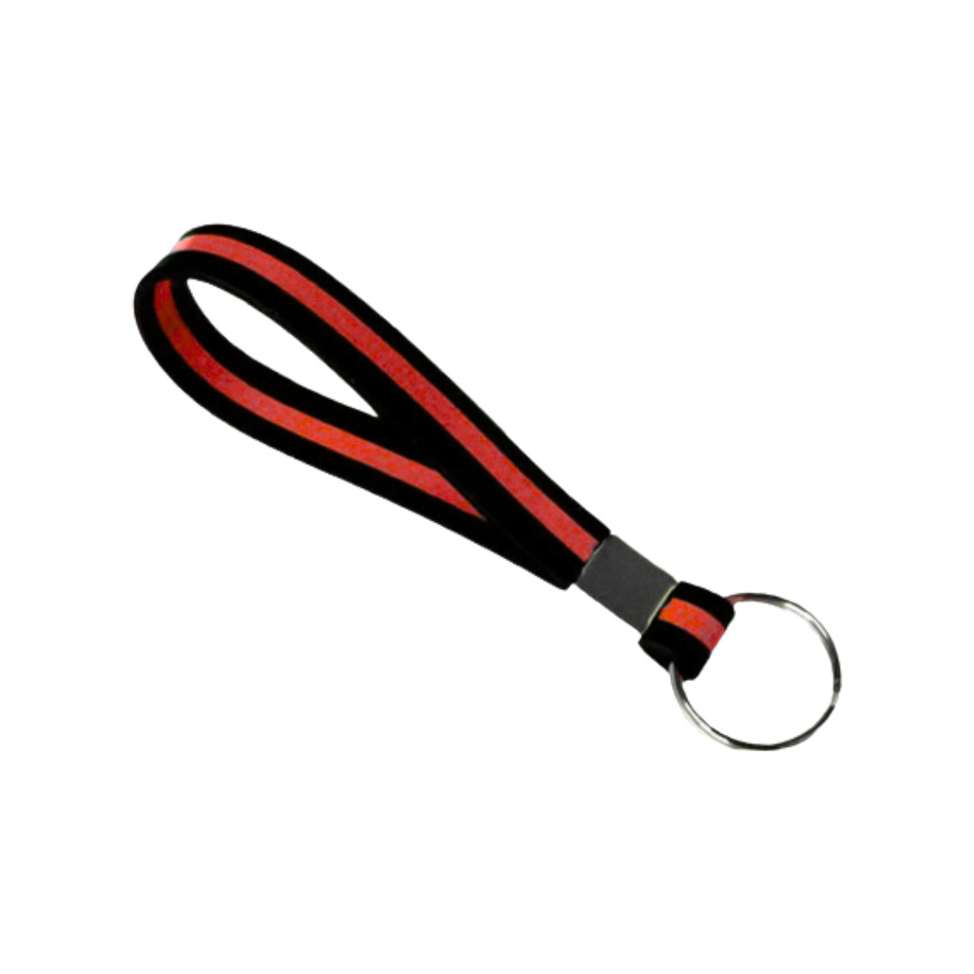 Thin Red Line Silicone Wristband Keychain