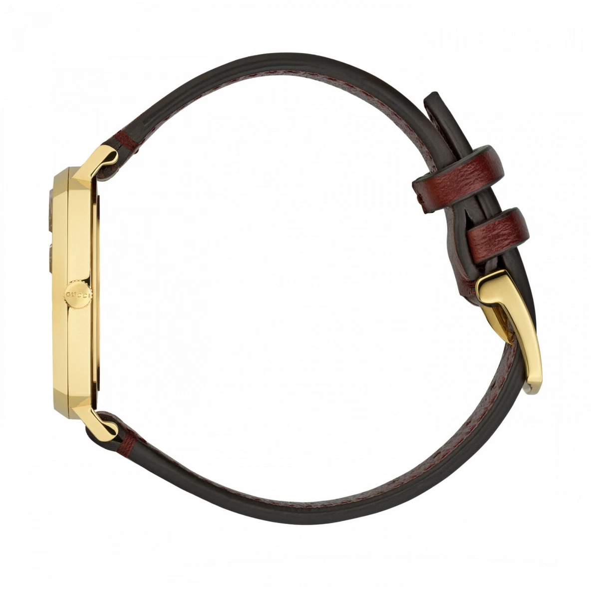 New Gucci Grip Gold-Tone Leather Strap 35mm Unisex Watch YA157405 