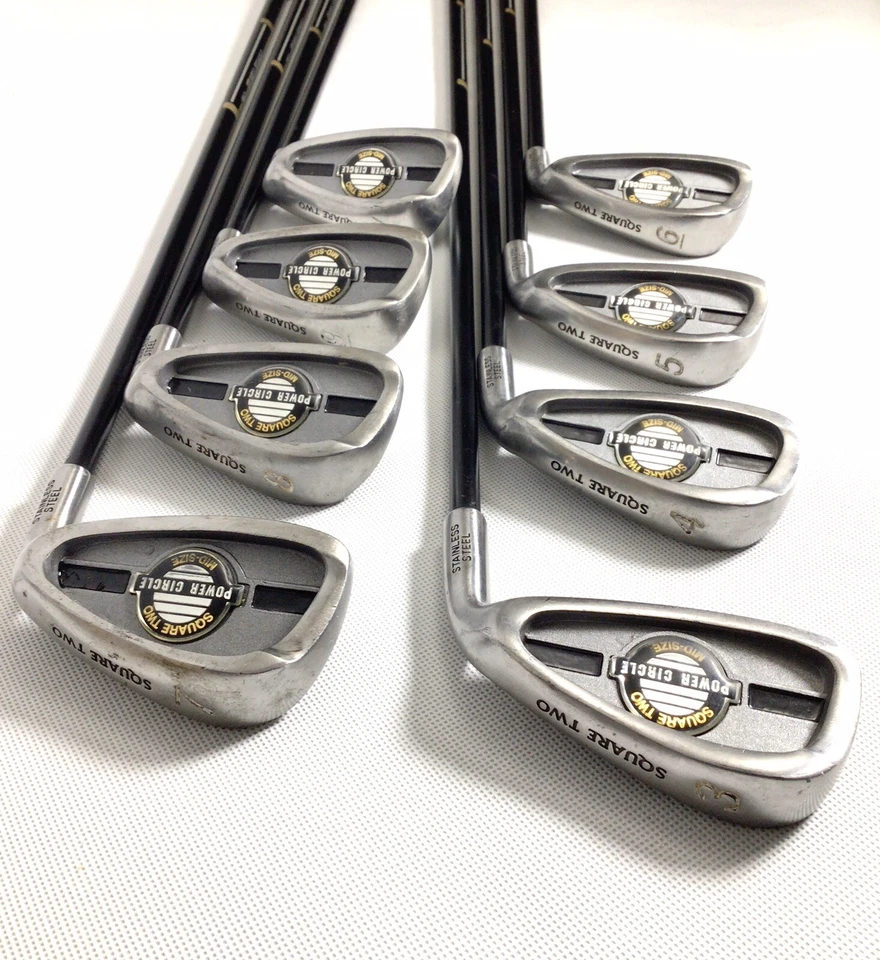 Hierros cuadrados dos Power Circle tamaño mediano 3-PW FMG Reg Flex varillas de grafito diestro Foto 2 de 4