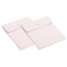 2 Pack 5x5 Inch Jewelry Pouches Velvet with Snap Button for Rings Pink
