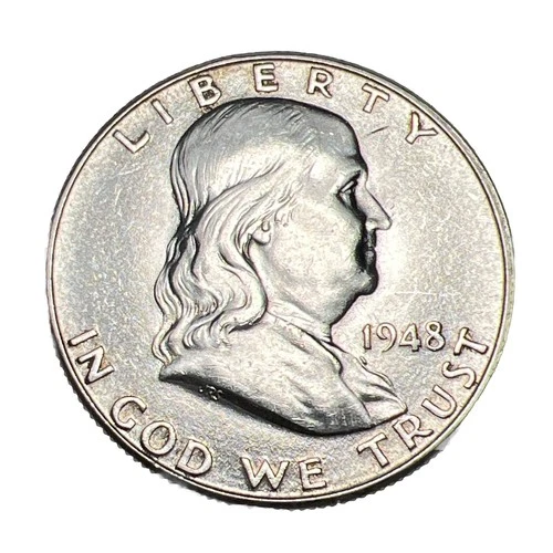 1948-D Benjamin Franklin Silver Half Dollar BU