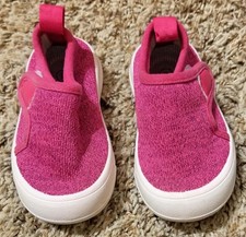 Hot Pink Toddler Slip-On Hook Loop Closure Sneakers Size 4
