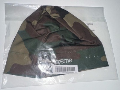 Supreme Base Layer Beanie Woodland Camouflage Green Brown Black