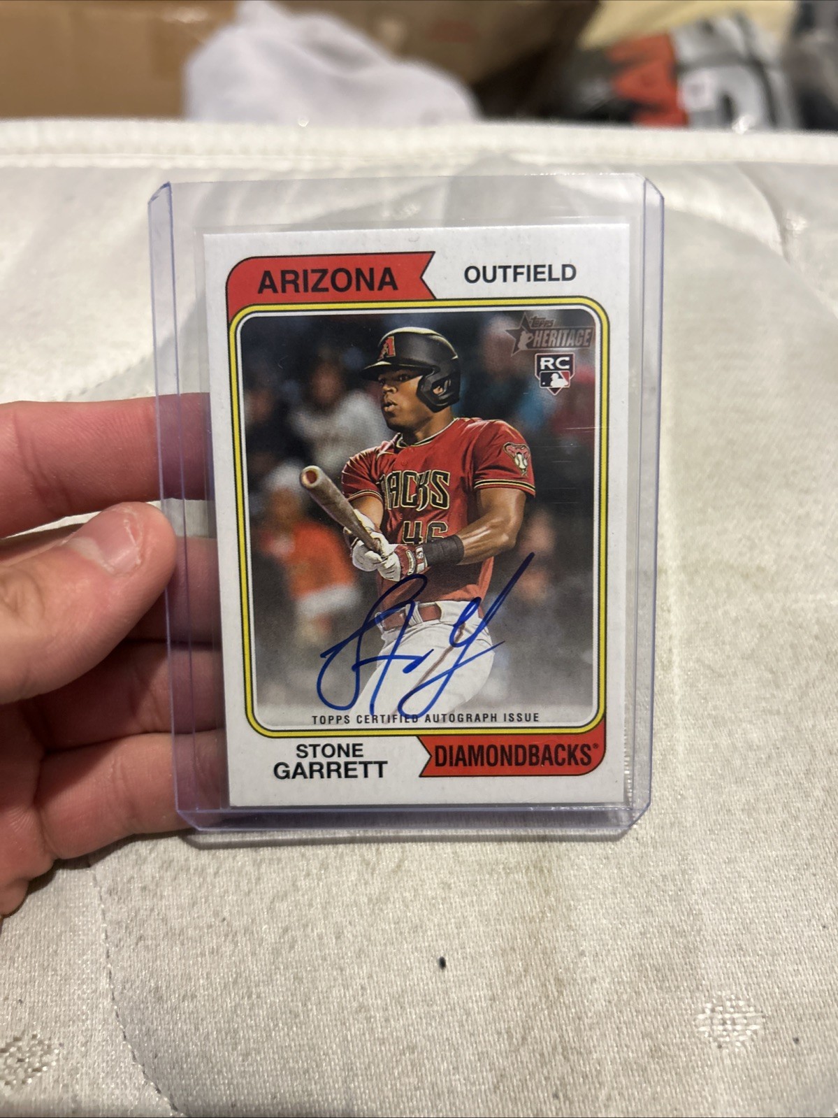 2023 Topps Heritage - Real One Autographs Stone Garrett #ROA-SGT (AU, RC)