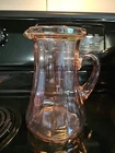 Vintage Pink Depression Glass Pitcher  8 3/4 Tall Good Condition.