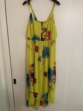 Old Navy Yellow 16 Floral Maxi Dress Spring Colorful Bow High Low Y2K NIP