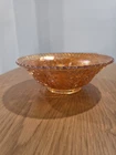 VINTAGE MARIGOLD CARNIVAL GLASS WITH OPEN ROSE DESIGN BOWL 8" Dia x 3" Tall EXC