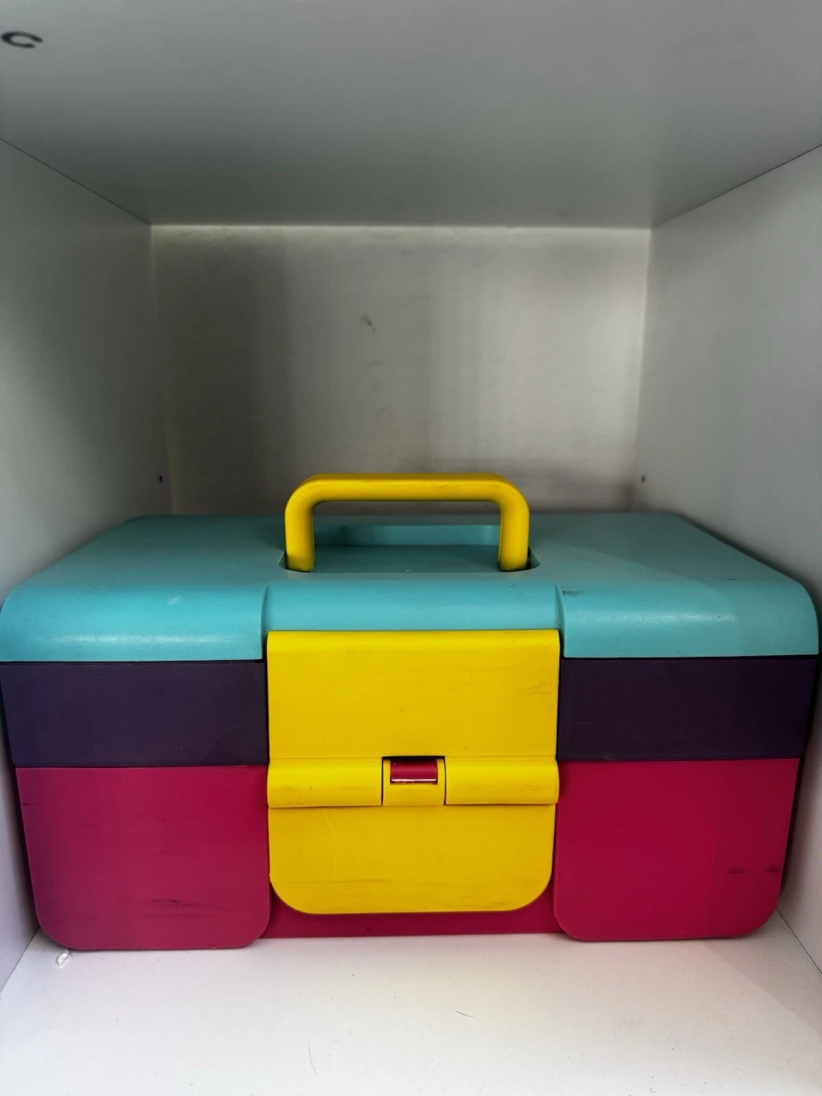 VINTAGE Starplast Cosmetic Organizer Case 80s-90s Makeup Box w /Mirror Israel