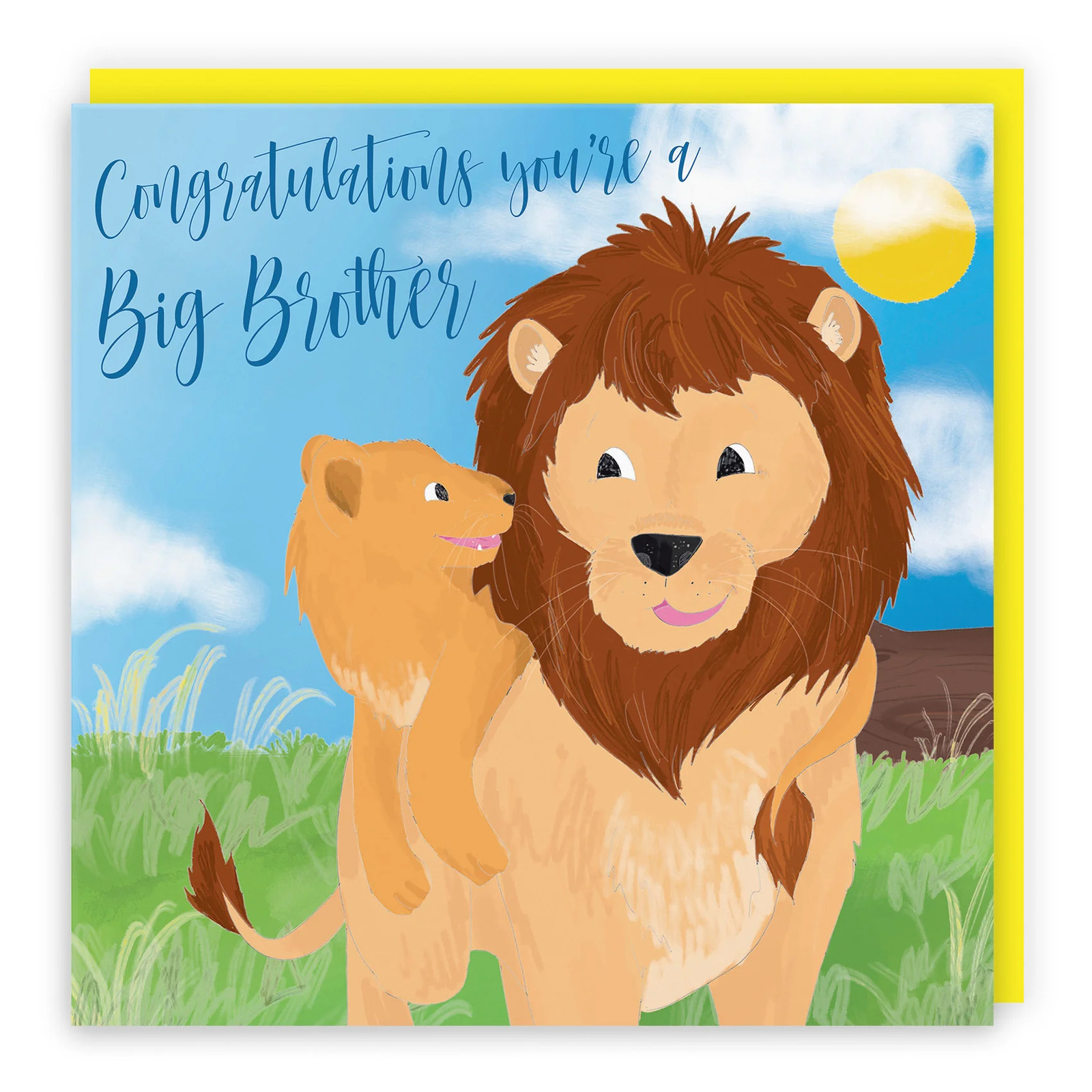 Congratulations You're A Big Brother New Baby Card Lions Jungle