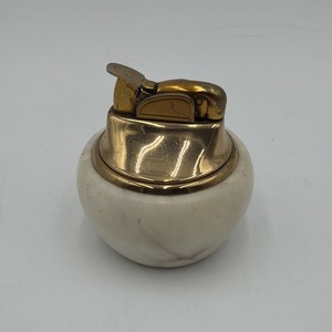 Vintage Table Top Art Deco White Marble Evens Fuel Lighter