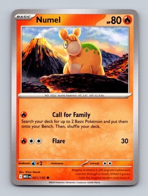 TCG Pokemon Karte Numel MEG 021/132 Eng Wintr Wandr Mega Evolution