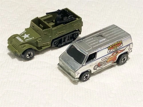 HOT WHEELS VINTAGE BLACKWALL CALIFORNIA CRUISIN SUPER VAN & GUN BUCKET