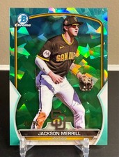 2023 Bowman Chrome Sapphire Jackson Merrill Aqua Refractor /99 BCP-244 Padres